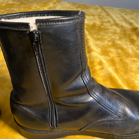 Vintage Original Bates Floaters Men Boots Leather Upper Wool Lining Zip Sz 9.5EW - Picture 8 of 14